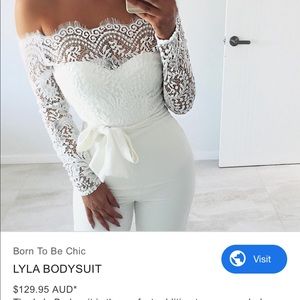 Miss Holly Lace Off the Shoulder Bodysuit